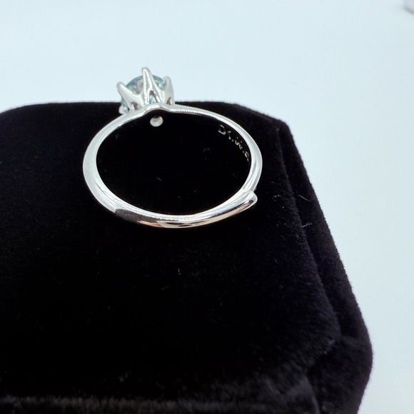 1ct Ice Blue Adjustable Moissanite Ring . S925 Silver , w/gra cert - Picture 6 of 12